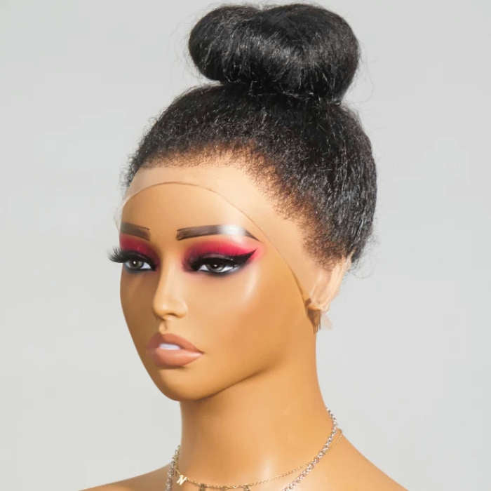 4c Edges Kinky Straight 360 Hd Lace Human Hair Yaki Wig With Super Nat Subella Hair 3557