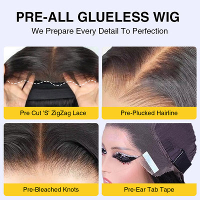 13x4 Pre-All HD Lace Front Wig Body Wave/Straight Secure Wear Go Glueless Human Hair Wigs