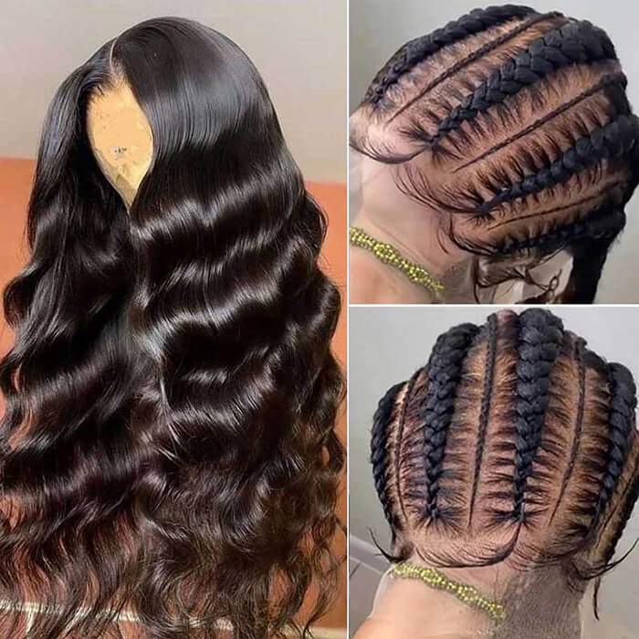 13x6 HD Full Lace Frontal Wigs Invisible HD Lace Body Wave Front Wigs Pre Bleached Knots Plucked Hairline