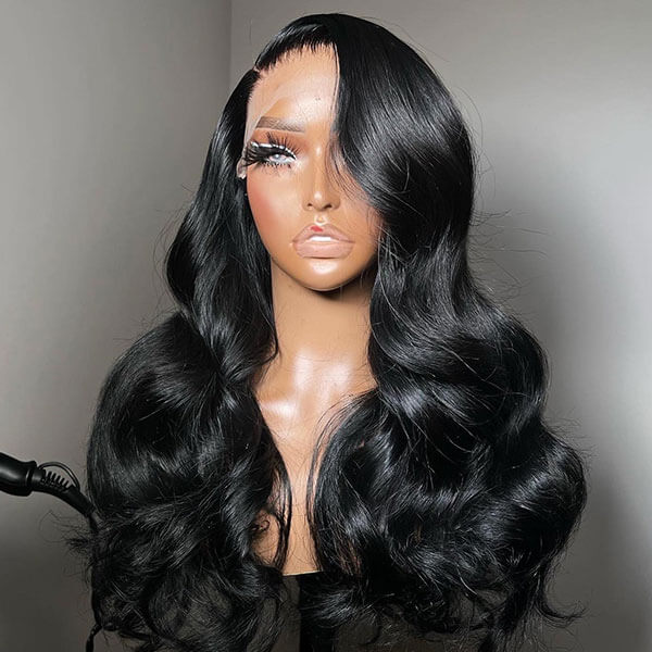 Deep Side Part Human Hair Lace Wig Body Wave HD Lace Front Wigs With Adjustable Strap