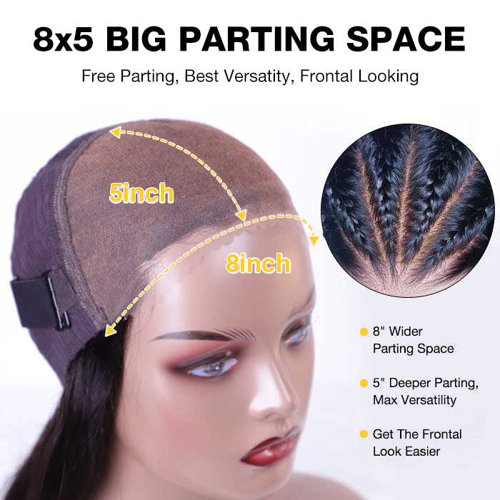 2Wigs $189 | Glueless Straight & Water Wave Wig 8x5 Pre Cut HD Lace Wig Flash Sale
