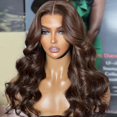 2Wigs $189 | Glueless Straight Human Hair Wig + Chocolate Brown Body Wave Wear Go Wig Flash Sale
