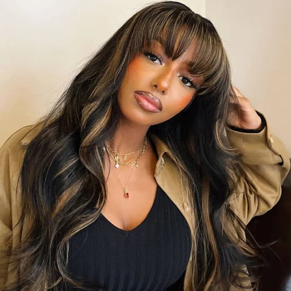 2Wigs $189 | Water Wave Glueless Lace Wig + Highlight Blonde Body Wave Wig With Bangs Flash Sale