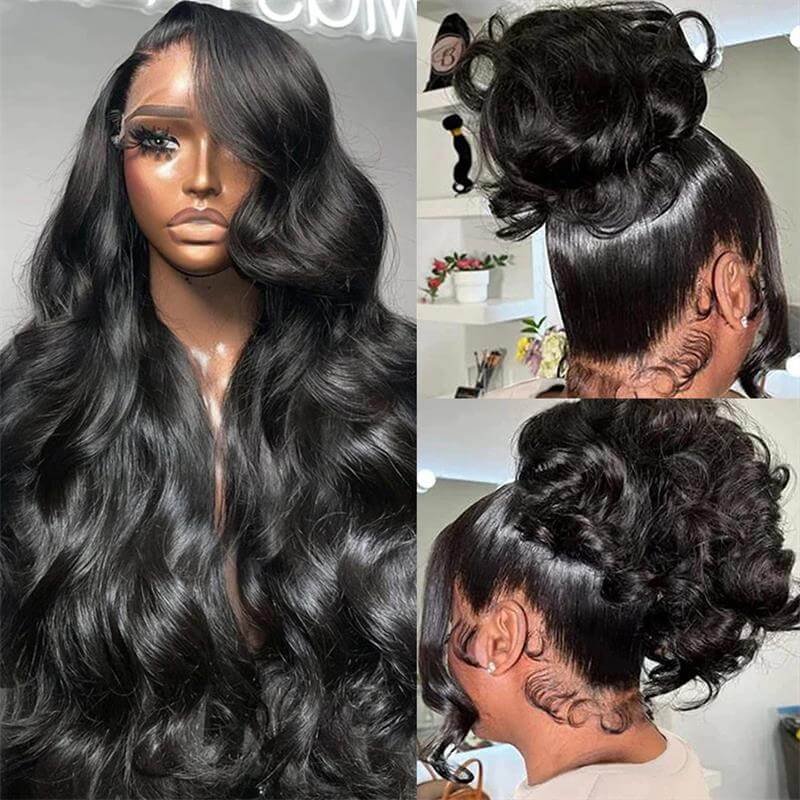 Subella Breathable 360 HD Transparent Lace Wig Pre Plucked Body Wave Human Hair Wig Natural Hairline