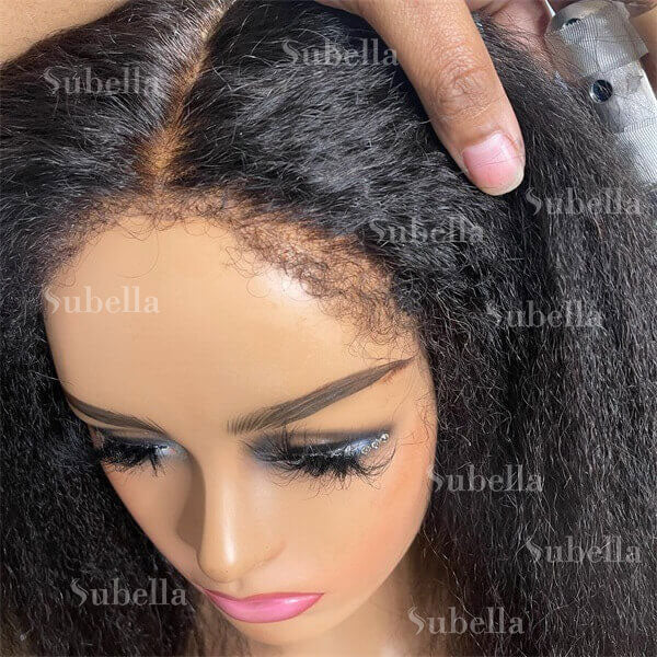 4C Edges | Kinky Straight  Wigs With Kinky Edges 13x4 HD Lace Front Wigs