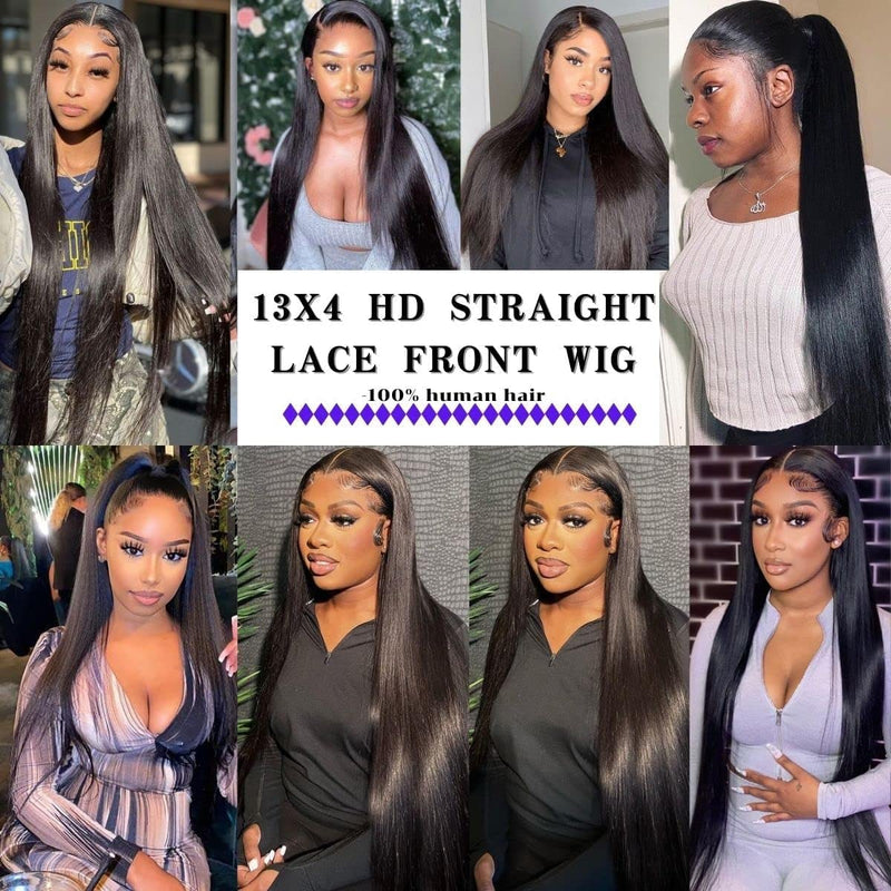 Skin Melt HD Lace Wigs 13x4 Lace Front Wigs Glueless Straight Human Hair Wigs
