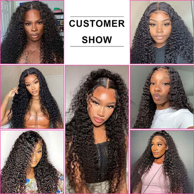 Pre Cut HD Lace Wigs 8x5 Lace Closure Wigs Curly Pre-Bleached Mini Knots Curly Human Hair Wigs