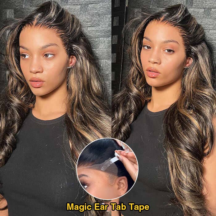 Balayage Pre All Glueless Wig P1B/27 Highlight Blonde Body Wave/Straight Human Hair Wigs 13x4 HD Lace Wig
