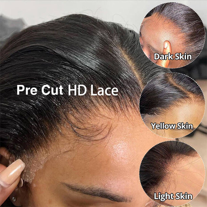 13x4 13x6 Pre Cut Lace Frontal Real Ear To Ear Curly/Water Wave Glueless Pre All Wig