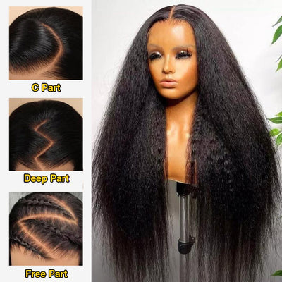 Kinky Straight 13x4 Pre Cut HD Lace Front Wig 13x6 Full Lace Pre-All Glueless Wig