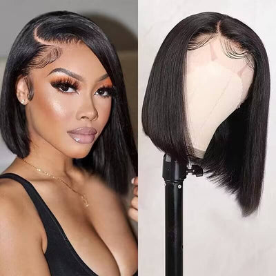 Asymmetrical Bob Wigs Bob Wigs HD Lace Wig with With Side Parting Short Cut Wigs
