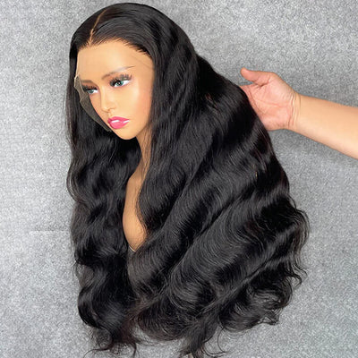 13x6 HD Full Lace Frontal Wigs Invisible HD Lace Body Wave Front Wigs Pre Bleached Knots Plucked Hairline