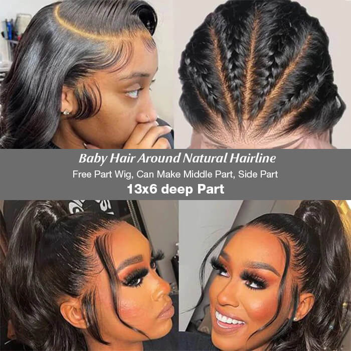 13x6 HD Full Lace Frontal Wigs Invisible HD Lace Straight Front Wigs Pre Bleached Knots Plucked Hairline