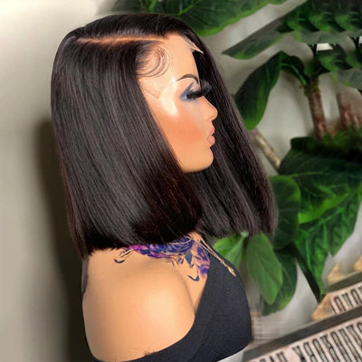Asymmetrical Bob Wigs Bob Wigs HD Lace Wig with With Side Parting Short Cut Wigs