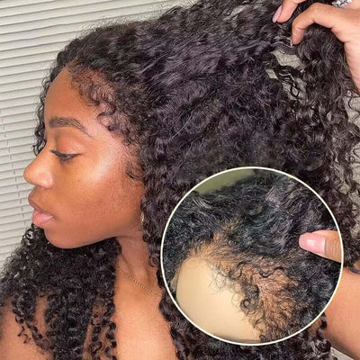 4C Hairline Wigs Kinky Curly Wigs 13x4 HD Lace Front Wig With Curly Baby Hair Realistic Hairline