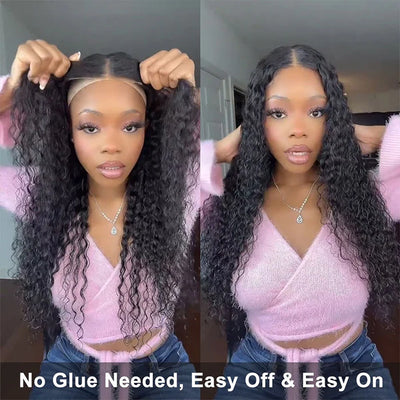 Pre Cut HD Lace Wigs 8x5 Lace Closure Wigs Curly Pre-Bleached Mini Knots Curly Human Hair Wigs