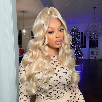 613 Blonde Color Body Wave Wig 13*4 HD Transparent Lace Frontal Human Hair Wigs For Women