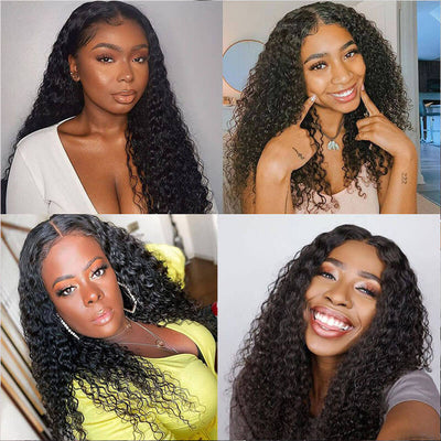 Kinky Curly HD Transparent Lace Wigs 13*4 Frontal Wigs Human Hair Wigs