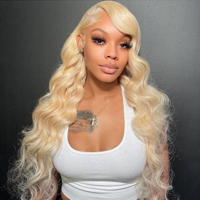 613 Blonde Wig Body Wave 13x6 Lace Frontal Human Hair HD Transparent Lace Wig