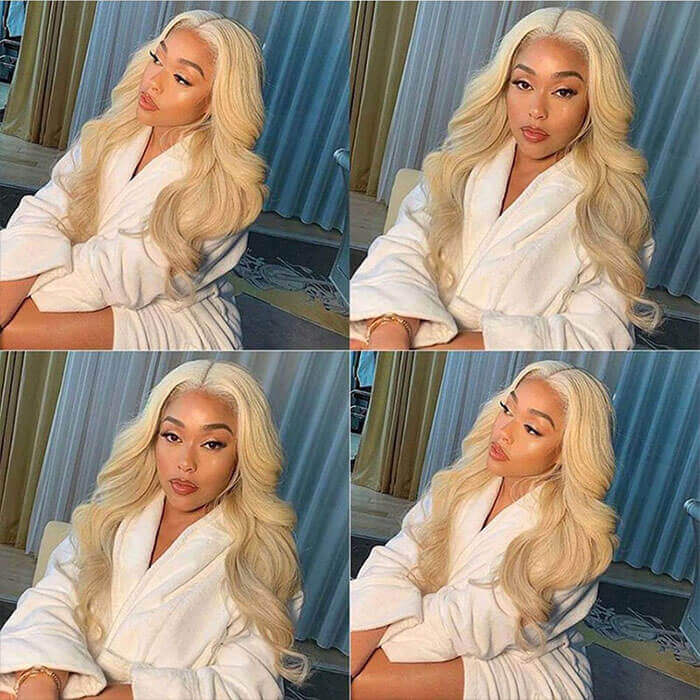 613 Blonde Wig Body Wave 13x6 Lace Frontal Human Hair HD Transparent Lace Wig
