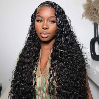 Water Wave 13x6 HD Transparent Lace Front Wig Brazilian Water Wave Lace Wigs With Pre Plucked