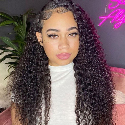 Subella Hair Curly HD Transparent Lace Front Wig Pre Plucked Natural Hair Liner 100% Human Virgin Hair Wigs