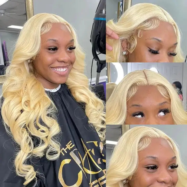 613 Blonde Wig Body Wave Wig 4x4 Lace Closure Wig HD Transparent Lace Wig