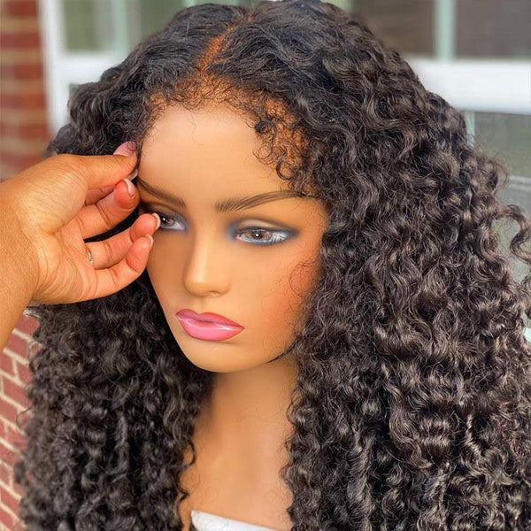 4C Curly Edge Lace Wig HD Lace Frontal Curly Human Hair Wig With Super Natural Hairline