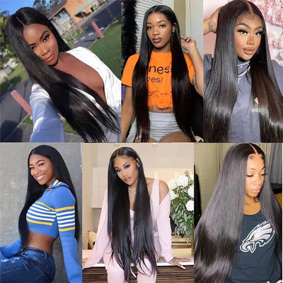 Subella Glueless Undetectable 4x4 HD Lace Closure Wigs High Density Virgin Straight Wig for Women
