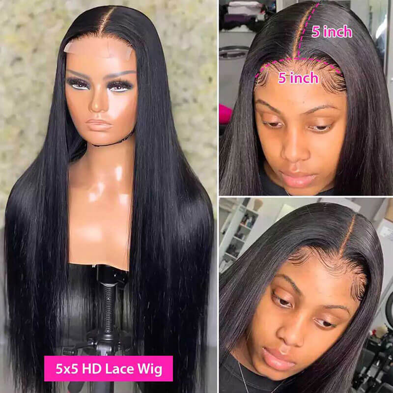 Flash Sale $99  20Inch Straight Wigs 5*5 HD Transparent Lace Wigs