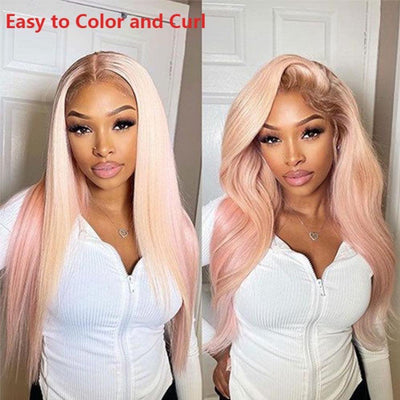 New In Ash Blonde Ombre Wigs Body Wave/Straight 13x4  HD Lace Front Human Hair Wigs 180% Density