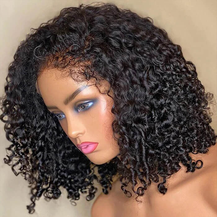 4C Hairline Bob Wigs Glueless Curly 13x4/4x4 HD Lace Front Bob Wig With Curly Edges Baby Hair