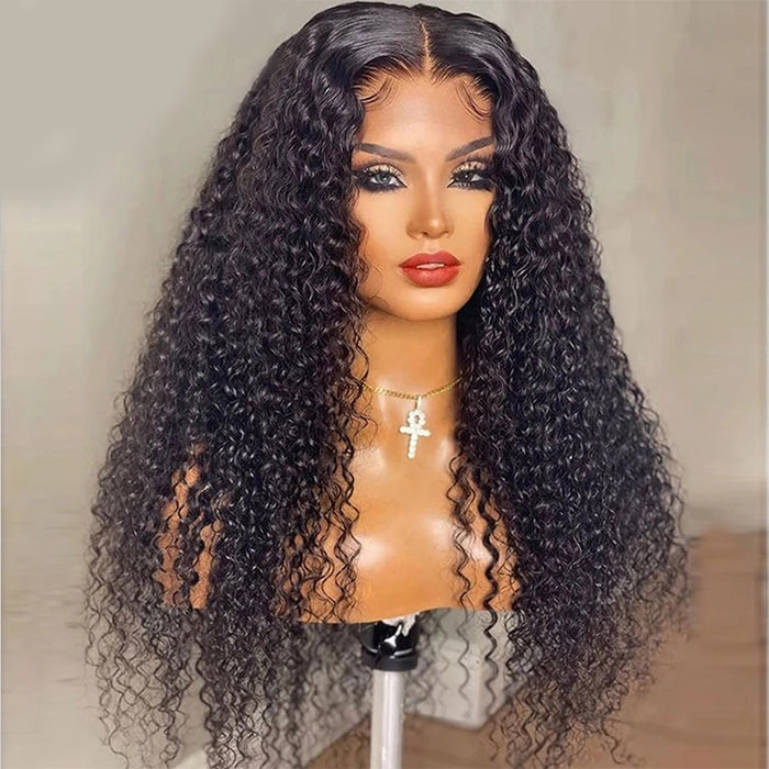 (Air Cap) 4x4/13x4 Pre-Cut Lace Wig Put On And Go Curly Human Hair Wig with Breathable Cap Beginner Wig