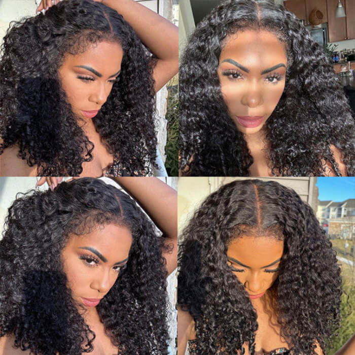 4C Curly Edge Lace Wig HD Lace Frontal Curly Human Hair Wig With Super Natural Hairline