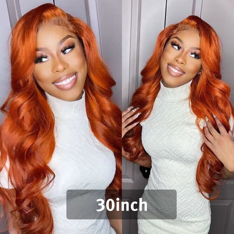 Ginger Color Body Wave Wig 13x4 Lace Front Wigs Glueless Human Hair Wig