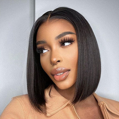 Subella Short Bob Wigs Straight Hair 4x4 HD Transparent Lace Closure Human Hair Wigs With Full Ends