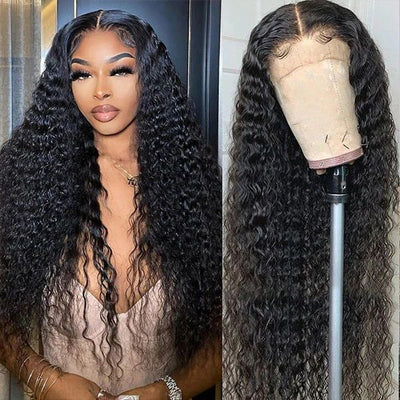 Subella T Part HD Transparent Lace Wig Deep Wave Human Hair Wigs Pre Plucked with Baby Hair