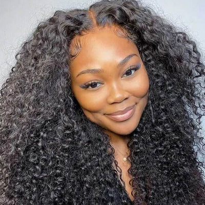 T Part Lace Wig HD Transparent Lace Wig Afro Kinky Curly Human Hair Wigs