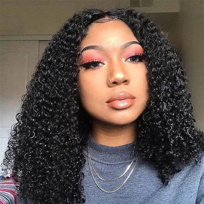T Part Lace Wig HD Transparent Lace Wig Afro Kinky Curly Human Hair Wigs