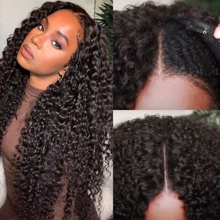 Subella Glueless V Part 0 Skill Needed Wig Beginner Friendly Natural Scalp Curly Human Hair