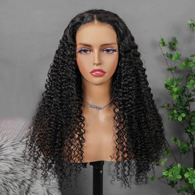 Pre Cut Glueless Wig Pre Bleached Curly 8x5 Lace Closure Wig Pre Plucked Upgrade Tiny Knots Human Hair Wigs